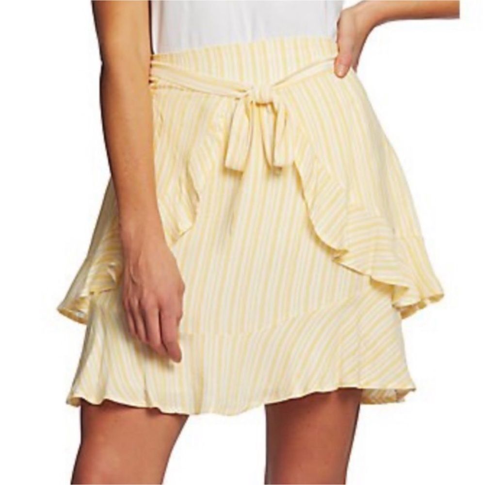 CeCe Yellow Striped Skirt Size 8